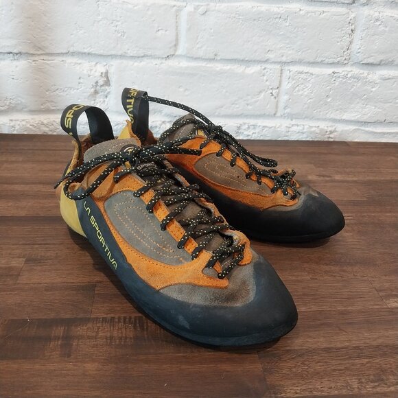 La Sportiva Climbing Shoes Mens 8.5 EU 41 Orange Yellow Black Suede Vibram Sedge main image 15